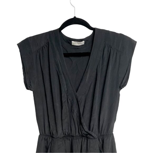 ARITZIA Babaton Corbett Silk Shorts Faux Wrap Romper Black S - Picture 5 of 7